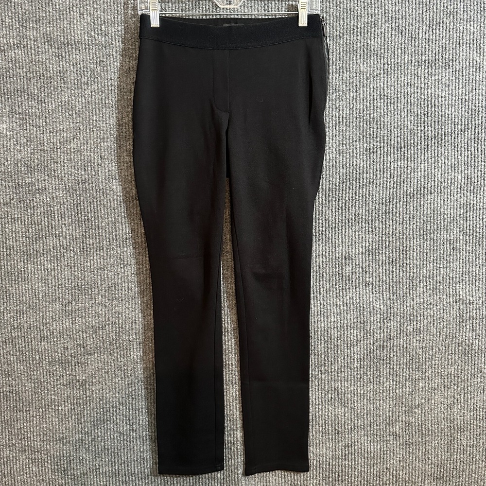 White House Black Market Skinny Ankle Pants Size 4 Black Side Zip Low Rise